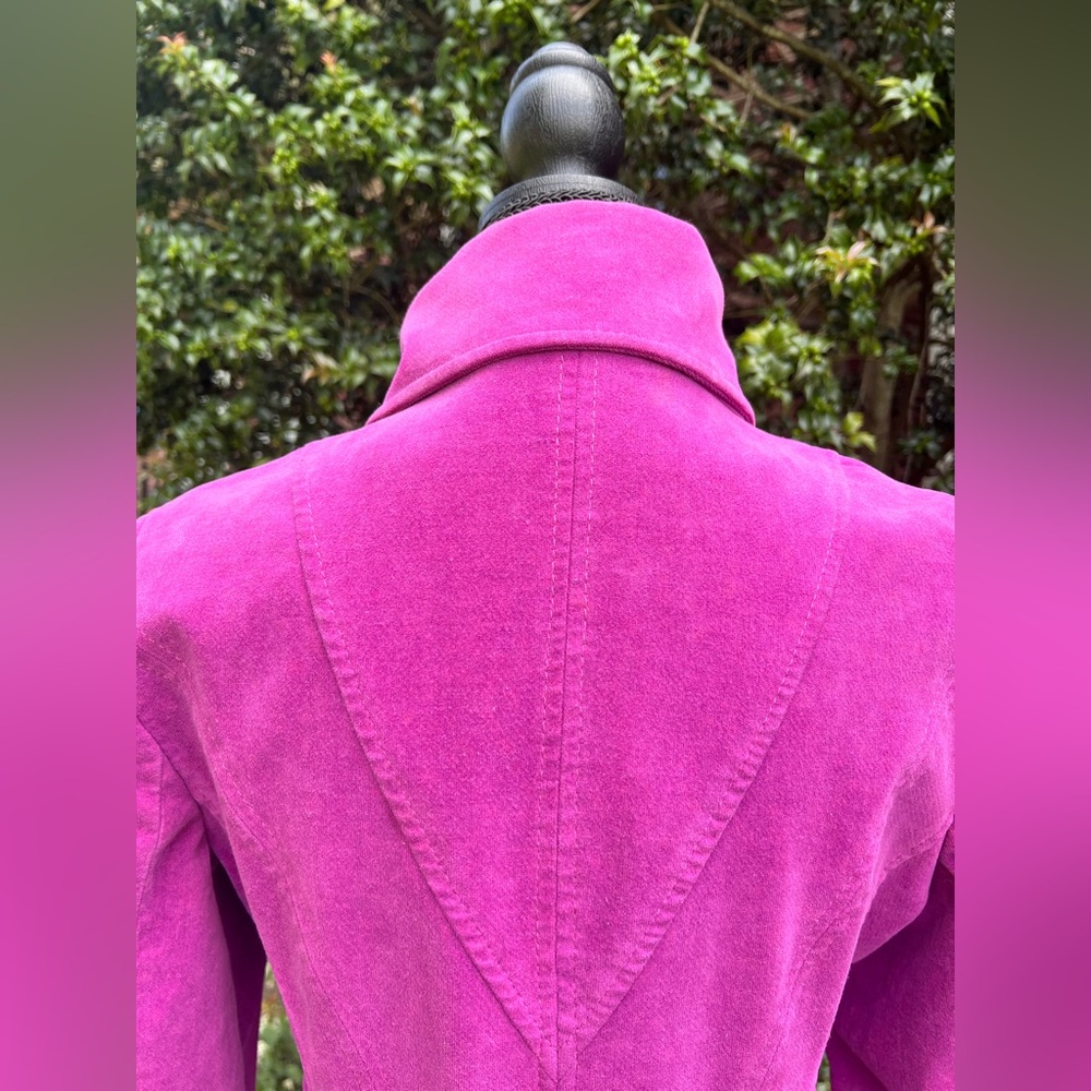 Karen Millen Purple Fit &Flare Trench Coat UK12 US8 fits US 4-6 - Picture 9 of 16